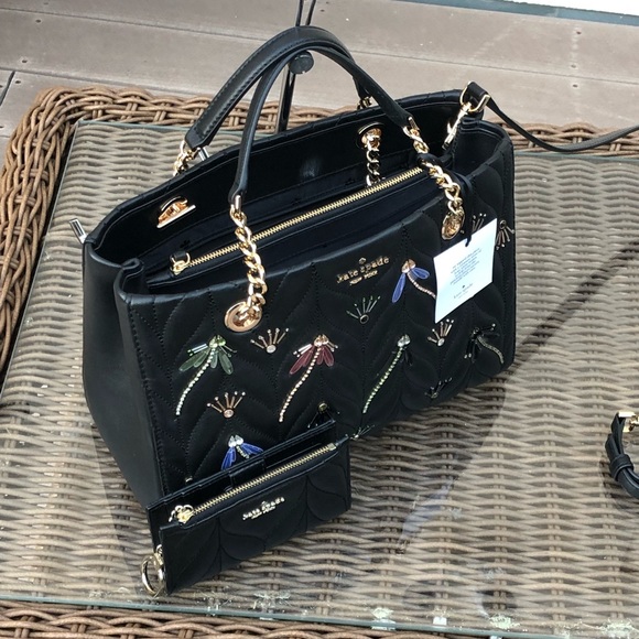 NWT kate spade quilted dragonfly handbag&wallet - Picture 3 of 8